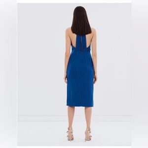 Blue Halter Back Midi Dress